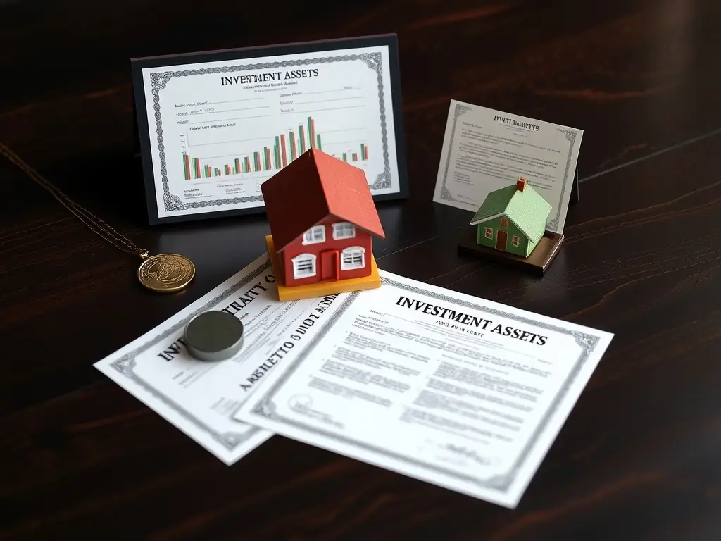 A vibrant image showcasing a diverse portfolio with stocks, bonds, and real estate, symbolizing balanced investment growth.