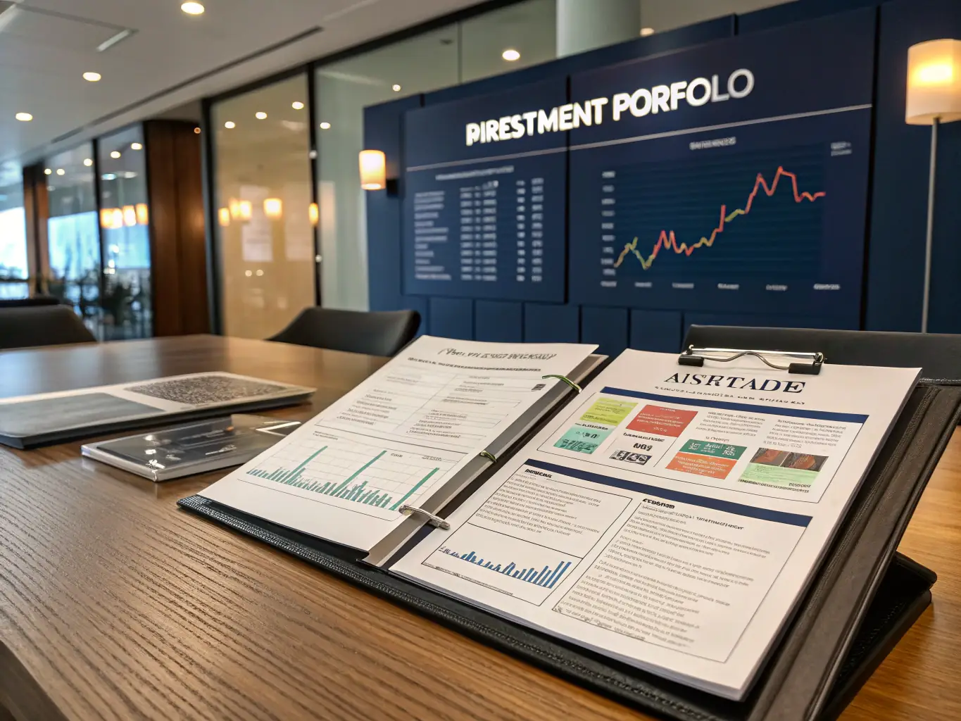 A diverse portfolio showcasing stocks, bonds, and real estate investments, symbolizing a balanced and strategic approach to financial growth.